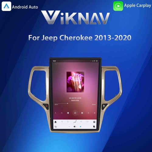 ViKNAV14.4 Inch Android Car Radio For JEEP Cherokee 2013-2020 CarPlay Touch Screen GPS Navigation Stereo Head Unit With Champagne Gold