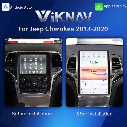 ViKNAV14.4 Inch Android Car Radio For JEEP Cherokee 2013-2020 CarPlay Touch Screen GPS Navigation Stereo Head Unit With Champagne Gold