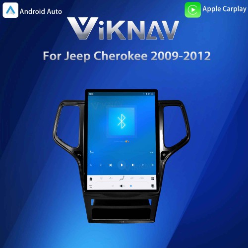 ViKNAV 14.4 Inch Android Car Radio For Jeep Cherokee 2009-2012 CarPlay Touch Screen GPS Navigation Stereo Head Unit With Piano Black