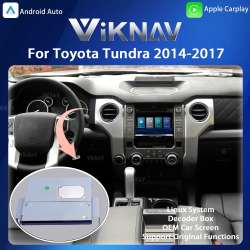 Viknav Linux Interface Box for Toyota Tundra 2014-2017 Wireless CarPlay Android Auto GPS Navigatipn Original Car Radio Screen