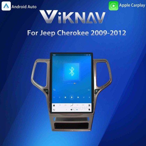 ViKNAV 14.4 Inch Android Car Radio For Jeep Cherokee 2009-2012 CarPlay Touch Screen GPS Navigation Stereo Head Unit With Champagne Gold