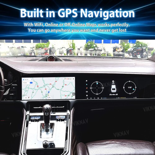 Android System Car Radio For Porsche Panamera 2010-2016 Auto Stereo Wireless Carplay GPS Navigation Multimedia Player Head Unit Dual 12.3 Inch Touch Screen (128GB)