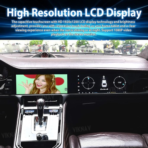 Android System Car Radio For Porsche Panamera 2010-2016 Auto Stereo Wireless Carplay GPS Navigation Multimedia Player Head Unit Dual 12.3 Inch Touch Screen (128GB)