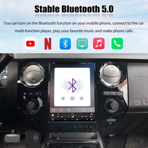 VIKNAV 12.1 Inch Android Car Radio For Ford F250 F350 F450 F650 2013-2016 Multimedia Player Carplay Screen GPS Navigation Car Stereo Head Unit Black