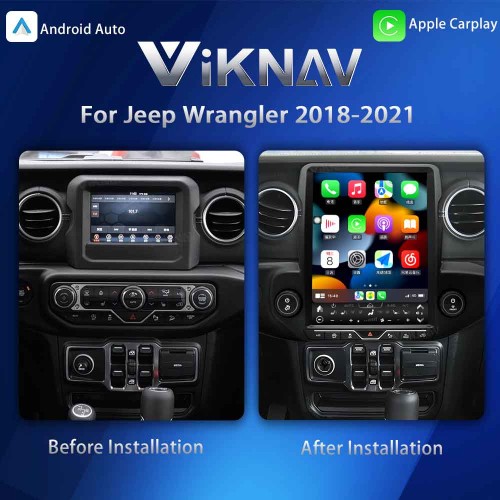 ViKNAV 12.1 Inch Android Car Radio For Jeep Wrangler 2018-2021 Multimedia Player Carplay Screen Navigation Head Unit
