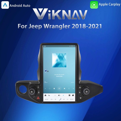 ViKNAV 13.6 Inch Android Car Radio For Jeep Wrangler 2018-2021 Multimedia Player Carplay Screen Navigation Head Unit