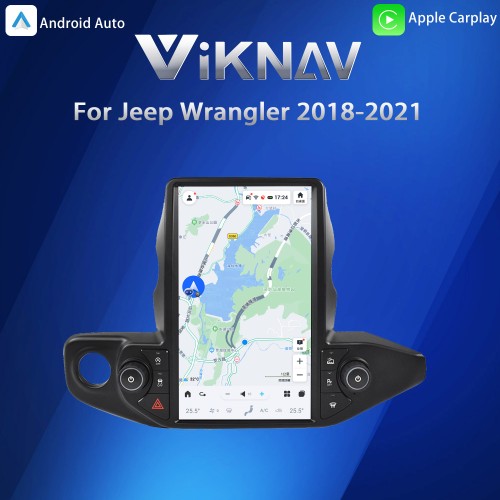 ViKNAV 13.6 Inch Android Car Radio For Jeep Wrangler 2018-2021 Multimedia Player Carplay Screen Navigation Head Unit