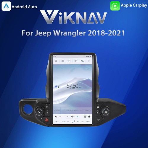 ViKNAV 13.6 Inch Android Car Radio For Jeep Wrangler 2018-2021 Multimedia Player Carplay Screen Navigation Head Unit