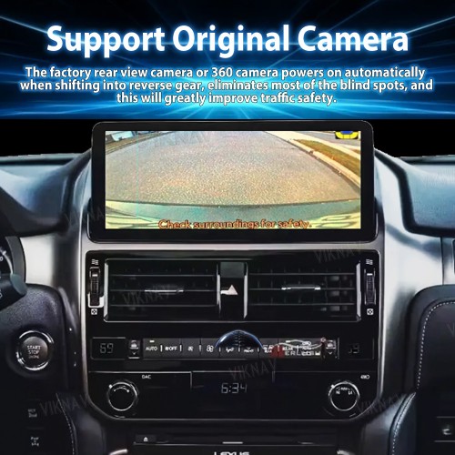 Viknav 12.3 Inch Touch Screen Car Radio For Lexus GX 2009-2022 Upgrade Android Head Unit Wirless Carplay GPS Navigation Player Autoradio Replacement