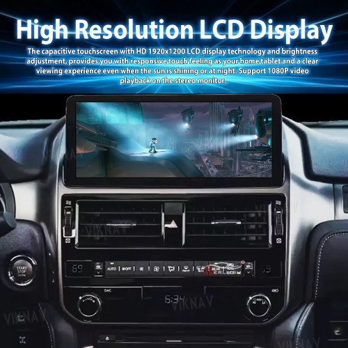 Viknav 12.3 Inch Touch Screen Car Radio For Lexus GX 2009-2022 Upgrade Android Head Unit Wirless Carplay GPS Navigation Player Autoradio Replacement