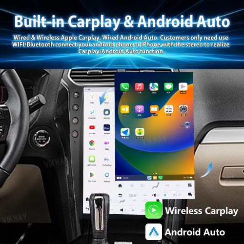ViKNAV 14.4 Inch Android For Ford Explorer 2011-2019 Car Radio Multimedia DVD Player Qualcomm Snapdragon GPS Navigation Carplay Stereo Tape Recorder Head Unit