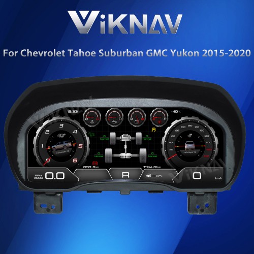 Viknav 13 Inch Car Digital Cluster For Chevrolet Tahoe Suburban GMC Yukon 2015-2020 LCD Car Digital Speedometer Dashboard Panel Instrument Panel Virtual Cockpit