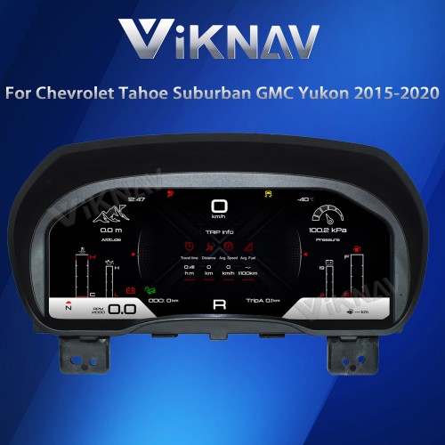Viknav 13 Inch Car Digital Cluster For Chevrolet Tahoe Suburban GMC Yukon 2015-2020 LCD Car Digital Speedometer Dashboard Panel Instrument Panel Virtual Cockpit