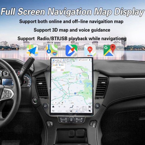 Viknav 15.6 inch Touch Screen Android Car Radio For Chevrolet Tahoe Suburban GMC Yukon 2014-2020 Wireless Carplay GPS Navigation With 13 Inch Car Digital Cluster