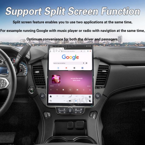 Viknav 15.6 inch Touch Screen Android Car Radio For Chevrolet Tahoe Suburban GMC Yukon 2014-2020 Wireless Carplay GPS Navigation With 13 Inch Car Digital Cluster