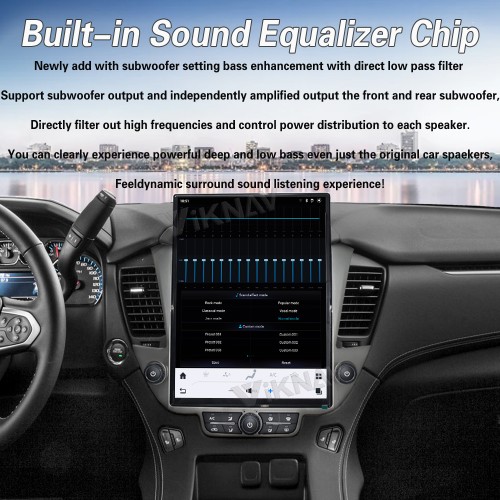Viknav 15.6 inch Touch Screen Android Car Radio For Chevrolet Tahoe Suburban GMC Yukon 2014-2020 Wireless Carplay GPS Navigation With 13 Inch Car Digital Cluster