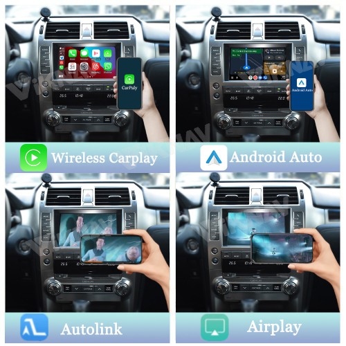 Viknav Android 13 Interface Box for Lexus GX 2014-2023 Wireless CarPlay Decoder Android Auto GPS Navigatipn  Original Car Radio Screen