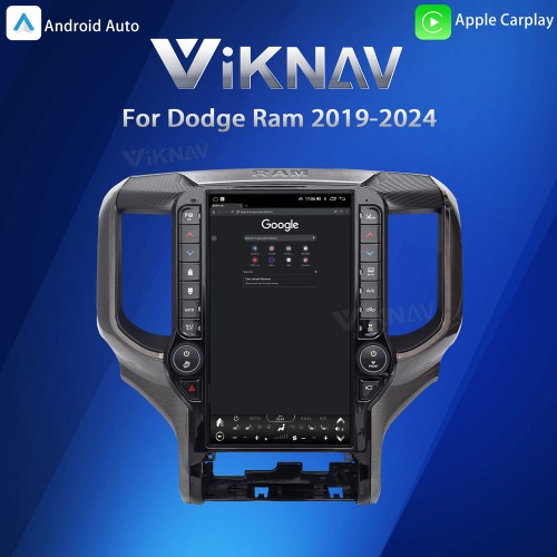VIKNAV 13.6 Inch Android Head Unit For 2019-2024 Dodge Ram Car Stereo Radio GPS Navigation Carplay Multimedia Video Player (128GB)