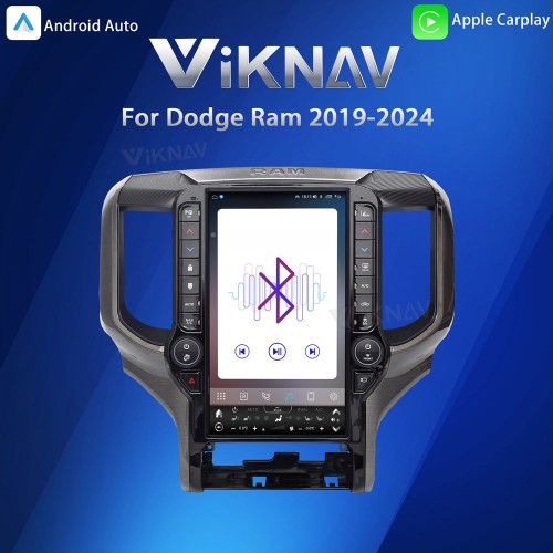 VIKNAV 13.6 Inch Android Head Unit For 2019-2024 Dodge Ram Car Stereo Radio GPS Navigation Carplay Multimedia Video Player (128GB)