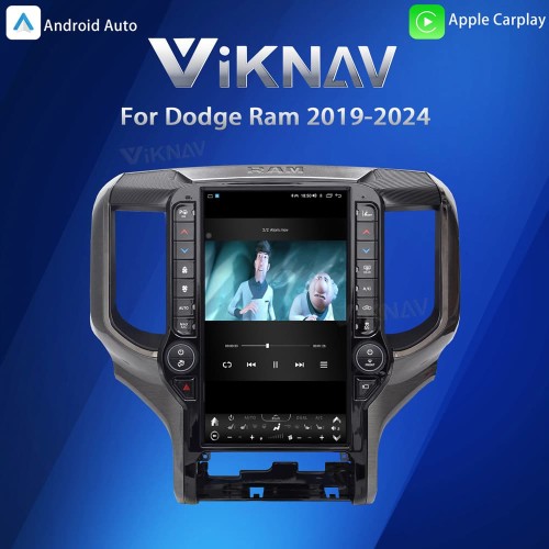 VIKNAV 13.6 Inch Android Head Unit For 2019-2024 Dodge Ram Car Stereo Radio GPS Navigation Carplay Multimedia Video Player (128GB)