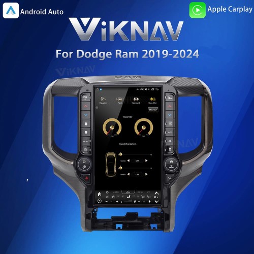 VIKNAV 13.6 Inch Android Head Unit For 2019-2024 Dodge Ram Car Stereo Radio GPS Navigation Carplay Multimedia Video Player (128GB)