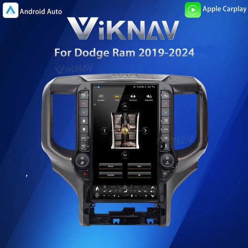 VIKNAV 13.6 Inch Android Head Unit For 2019-2024 Dodge Ram Car Stereo Radio GPS Navigation Carplay Multimedia Video Player (128GB)