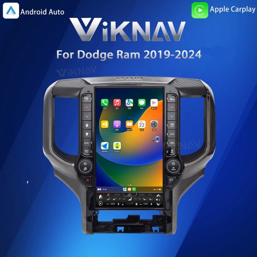 VIKNAV 13.6 Inch Android Head Unit For 2019-2024 Dodge Ram Car Stereo Radio GPS Navigation Carplay Multimedia Video Player (128GB)