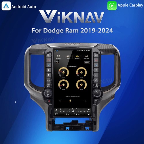 VIKNAV 13.6 Inch Android Head Unit For 2019-2024 Dodge Ram Car Stereo Radio GPS Navigation Carplay Multimedia Video Player (128GB)