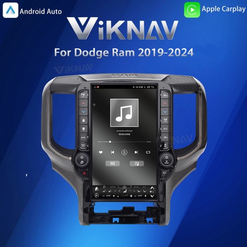 VIKNAV 13.6 Inch Android Head Unit For 2019-2024 Dodge Ram Car Stereo Radio GPS Navigation Carplay Multimedia Video Player (128GB)