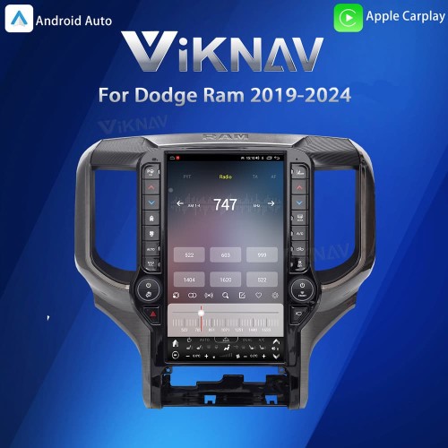 VIKNAV 13.6 Inch Android Head Unit For 2019-2024 Dodge Ram Car Stereo Radio GPS Navigation Carplay Multimedia Video Player (128GB)