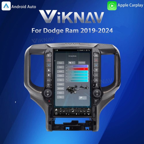 VIKNAV 13.6 Inch Android Head Unit For 2019-2024 Dodge Ram Car Stereo Radio GPS Navigation Carplay Multimedia Video Player (128GB)
