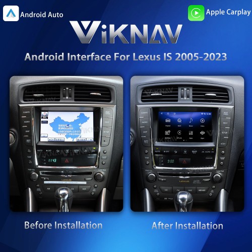 Viknav Android 13 Interface Box for Lexus IS 2005-2023 Wireless CarPlay Decoder Android Auto GPS Navigatipn  Original Car Radio Screen