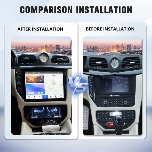 Android System 10 Inch Car Radio For  Maserati GT GC GranTurismo 2007-2017 Auto Stereo Wireless Carplay GPS Navigation Multimedia Player LHD Touch Screen 128GB(Black)