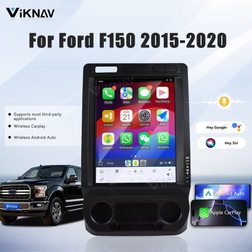 Viknav 12.1 Inch Car Radio Android For Ford F150 2015-2020 Stereo Wireless Carplay Android Auto Touch Screen GPS Navigation Multimedia player 128GB