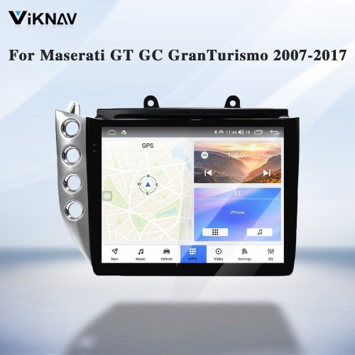 Android System 10 Inch Car Radio For Maserati GranTurismo GT GC 2007-2017 Auto Stereo Wireless Carplay GPS Navigation Multimedia Player LHD Touch Screen 128GB (Silvery)
