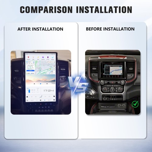 Viknav 14.4 Inch Touch Screen Car Radio For Dodge Ram 2019-2023 Upgrade Android Head Unit Wirless Carplay GPS Navigation Player Autoradio Replacement