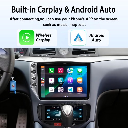 Android System 10 Inch Car Radio For Maserati GranTurismo GT GC 2007-2017 Auto Stereo Wireless Carplay GPS Navigation Multimedia Player LHD Touch Screen 128GB With AC panel (Silvery+AC)