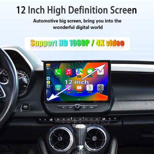 Viknav 12" Touch Screen Car Radio For Chevrolet Camaro 2016 2017 2018 2019 Multimedia Player Android Auto GPS Navigation Wireless Carplay (OEM 8 Inch))