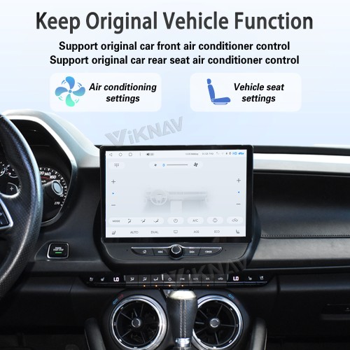 Viknav 12" Touch Screen Car Radio For Chevrolet Camaro 2016 2017 2018 2019 Multimedia Player Android Auto GPS Navigation Wireless Carplay (OEM 8 Inch))