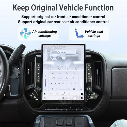 Viknav 15.6 Inch Larger Screen Car Radio For Chevrolet Silverado / GMC SIERRA 2014-2018 Android Head Unit Wirless Carplay GPS Navigation Player Autoradio (black 128GB)