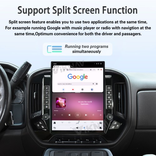 Viknav 15.6 Inch Larger Screen Car Radio For Chevrolet Silverado / GMC SIERRA 2014-2018 Android Head Unit Wirless Carplay GPS Navigation Player Autoradio (black 128GB)