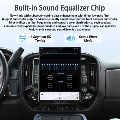 Viknav 15.6 Inch Larger Screen Car Radio For Chevrolet Silverado / GMC SIERRA 2014-2018 Android Head Unit Wirless Carplay GPS Navigation Player Autoradio (black 128GB)