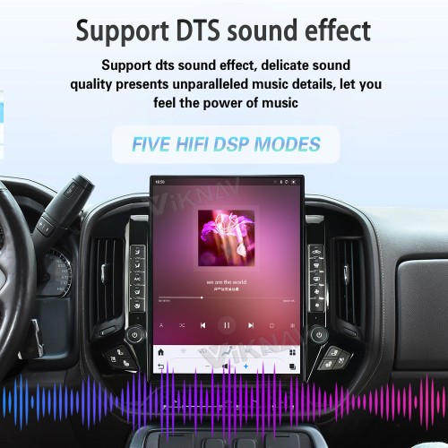 Viknav 15.6 Inch Larger Screen Car Radio For Chevrolet Silverado / GMC SIERRA 2014-2018 Android Head Unit Wirless Carplay GPS Navigation Player Autoradio (black 128GB)