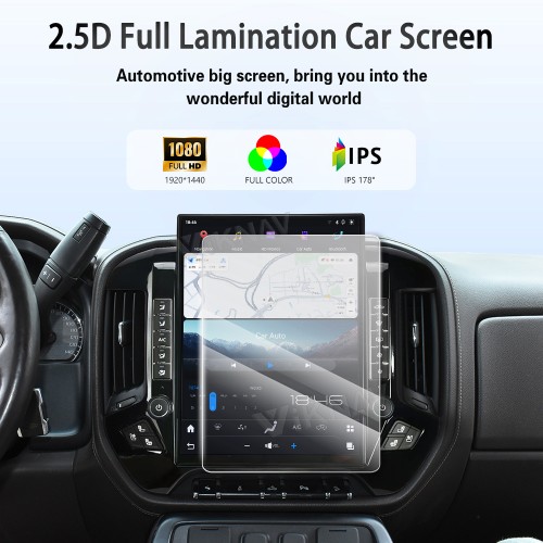 Viknav 15.6 Inch Larger Screen Car Radio For Chevrolet Silverado / GMC SIERRA 2014-2018 Android Head Unit Wirless Carplay GPS Navigation Player Autoradio (black 128GB)