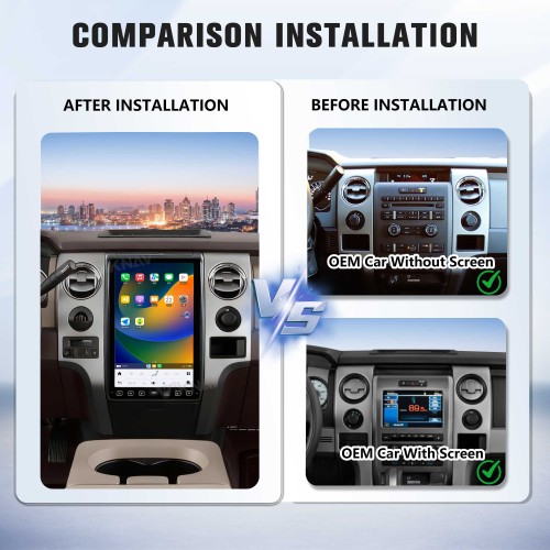 Viknav 14.4 Inch Car Radio Android For Ford F150 2009-2012 Stereo Wireless Carplay Android Auto Touch Screen GPS Navigation Multimedia player 128GB