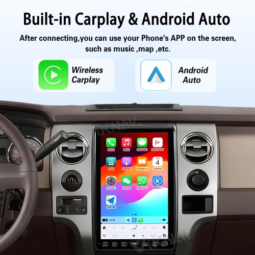 Viknav 14.4 Inch Car Radio Android For Ford F150 2009-2012 Stereo Wireless Carplay Android Auto Touch Screen GPS Navigation Multimedia player 128GB