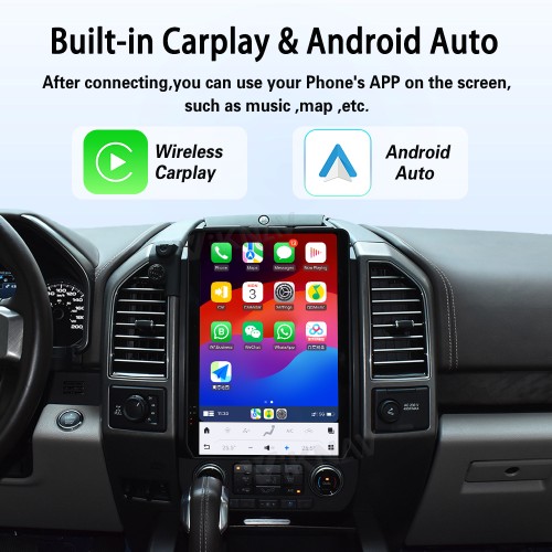 Viknav 14.4 Inch Car Radio Android 13 For Ford F150 2015-2020 Stereo Wireless Carplay Android Auto Touch Screen GPS Navigation Multimedia player 128GB