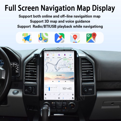 Viknav 14.4 Inch Car Radio Android 13 For Ford F150 2015-2020 Stereo Wireless Carplay Android Auto Touch Screen GPS Navigation Multimedia player 128GB