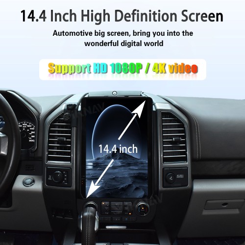 Viknav 14.4 Inch Car Radio Android 13 For Ford F150 2015-2020 Stereo Wireless Carplay Android Auto Touch Screen GPS Navigation Multimedia player 128GB
