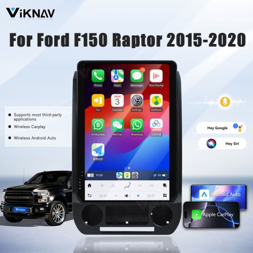 Viknav 14.4 Inch Car Radio Android 13 For Ford F150 2015-2020 Stereo Wireless Carplay Android Auto Touch Screen GPS Navigation Multimedia player 128GB